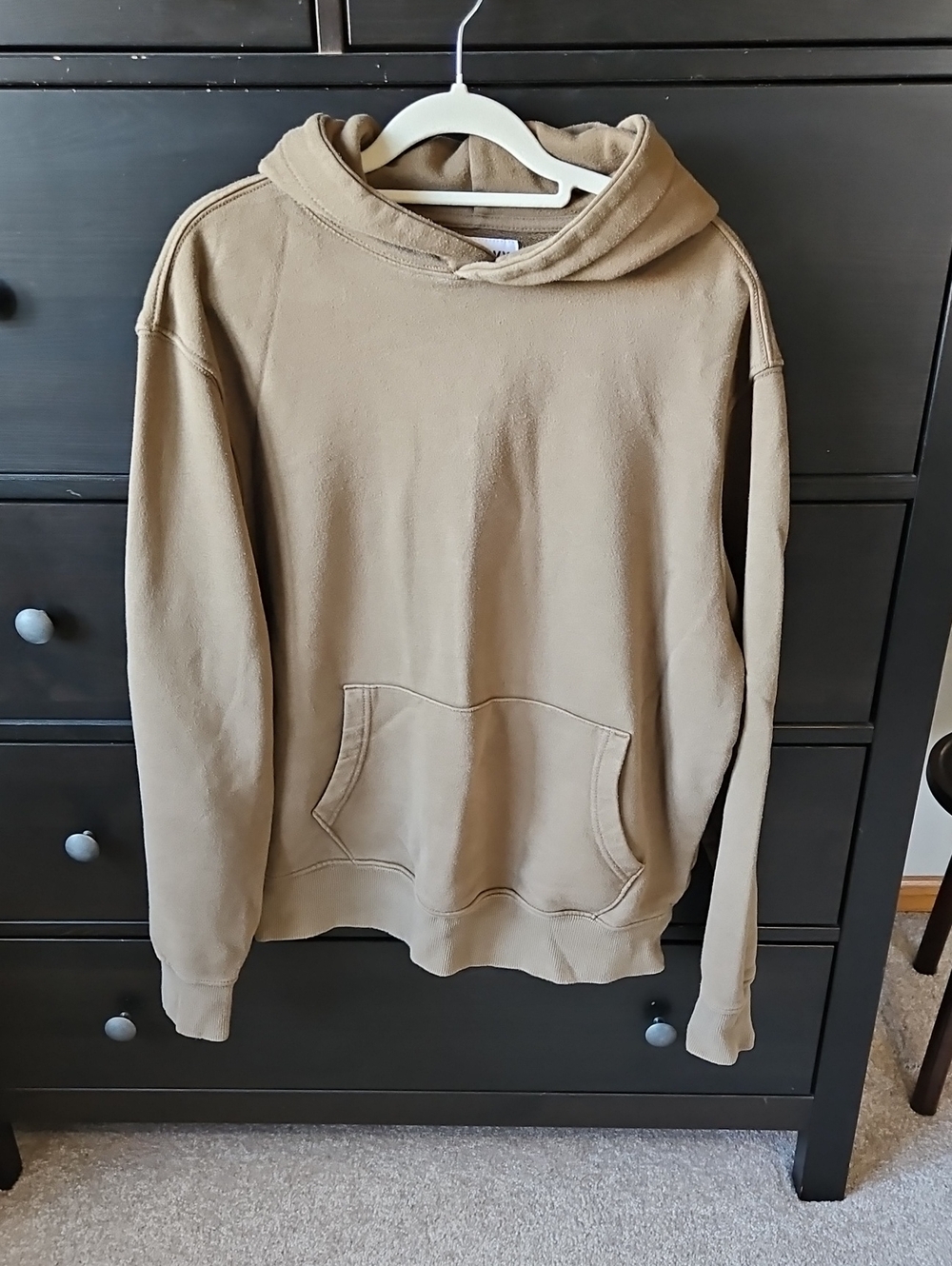Old Navy Men's Khaki Hooded Pullover Sweatshirt